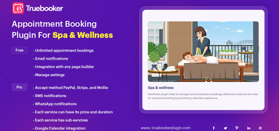 Spa and Wellness Website Booking Plugin