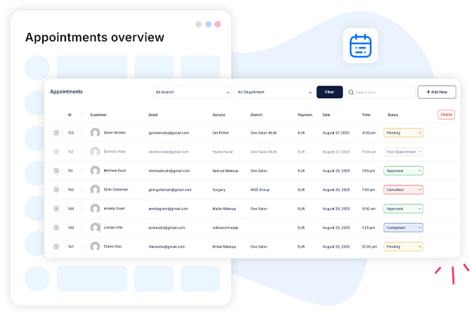 Truebooker appointment overview