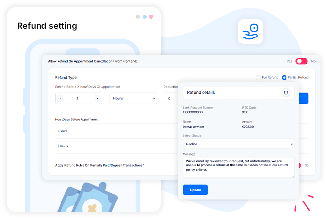 truebooker refund policy setting