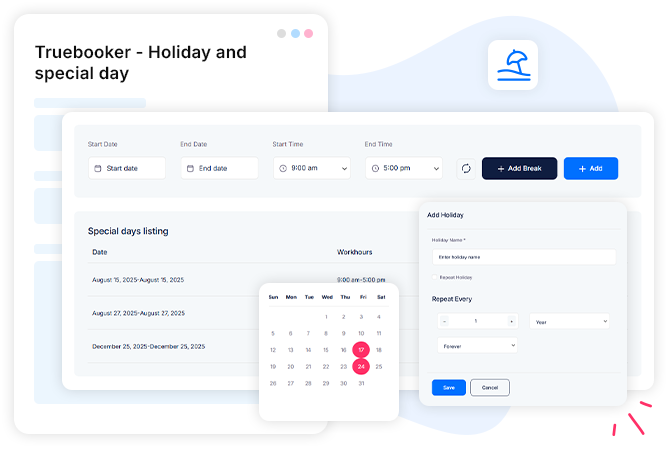 Truebooker Setting Control Page