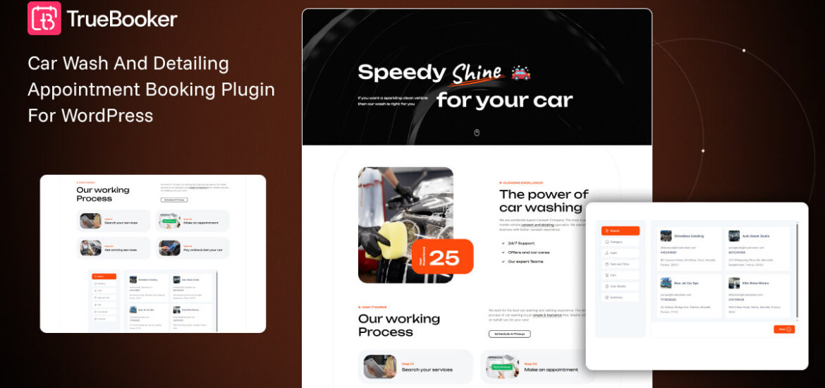 Car Wash and Detailing Appointment Booking Plugin For WordPress