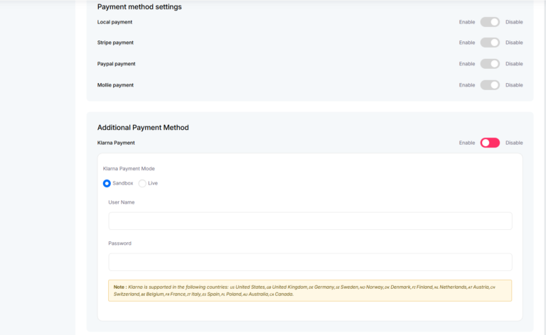 Klarna Payment Integration With TrueBooker