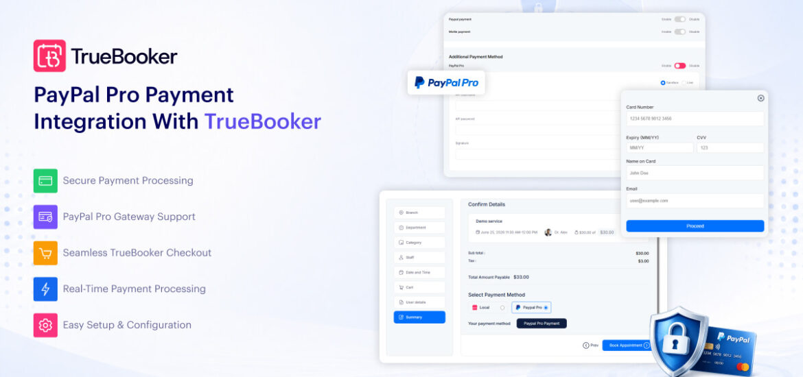 PayPal Pro Payment Integration for TrueBooker