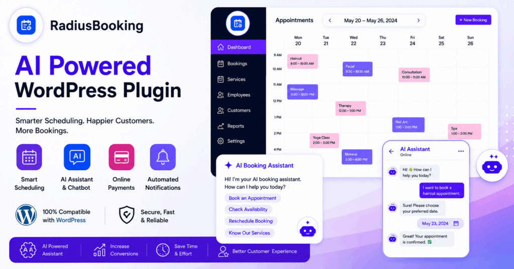 Radius Booking Image 1 Radius Booking AI Powered WordPress Plugin